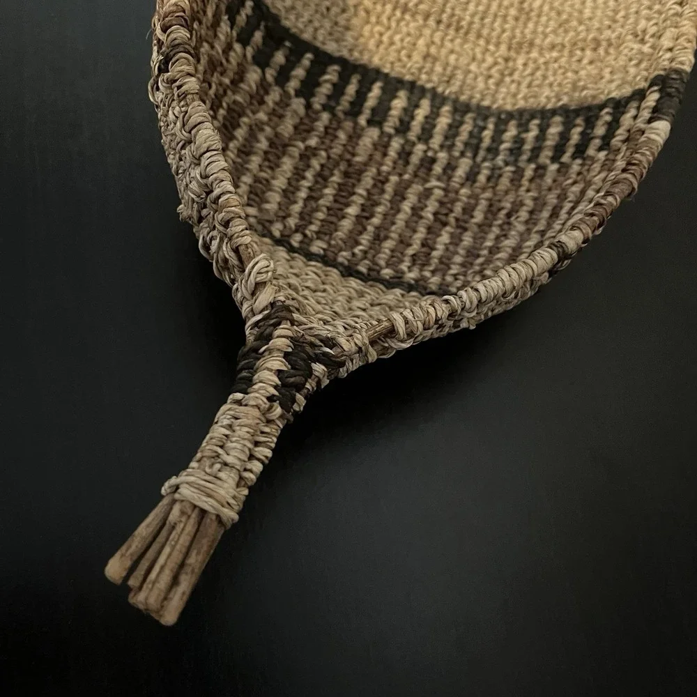 Ethiopian Gambela Canoe Basket Handmade Bread African Woven Decor Collectable - Picture 3 of 12